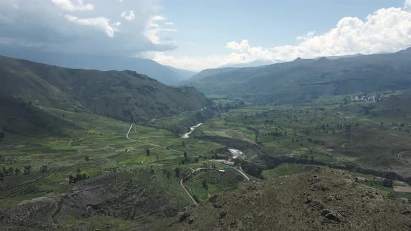 Drone flight entrance and start of the Colca Canyon