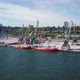 Ships Staying In Dock. Cranes Near Cargo Boat. - VideoHive Item for Sale