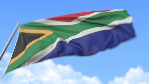 Flying Flag of South Africa