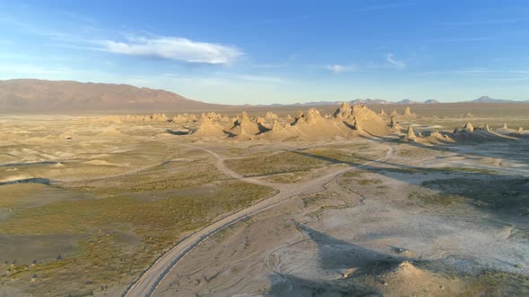 Aerial  Shot of Tufa Towers, Tombstones, and Cones