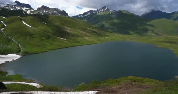 Lake Verney in Little St Bernard Pass, Italy