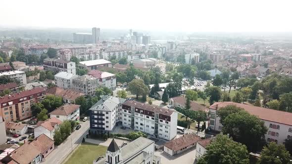 Aerial view of catholic church