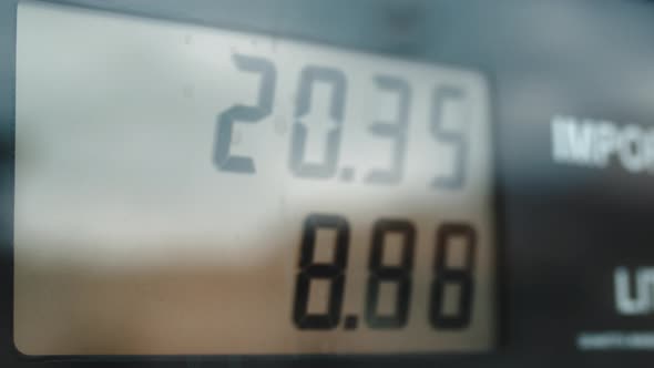 Gas Station Counter with Prices That Continue to Rise in Italy