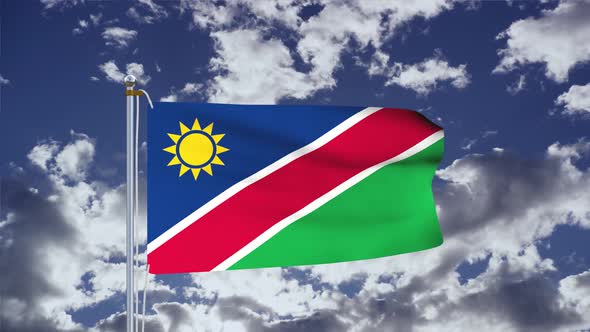 Namibia Flag Waving 4k