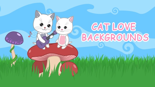 Cartoon Cat Love Backgrounds