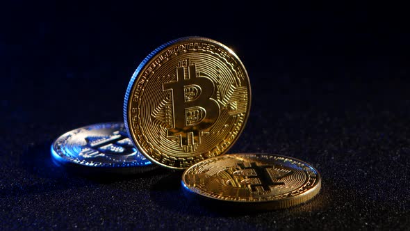 Country's Crypto Currency Is Bitcoin Popular for People. Black Background