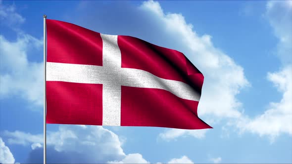 Patriotic animation of flag of Denmark