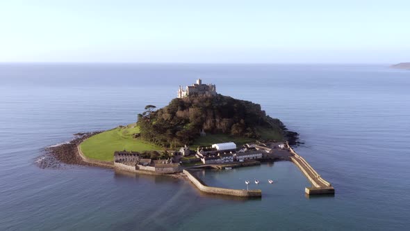 St Michael's Mount in Cornwall a Popular Tourist Attraction Island From the Air
