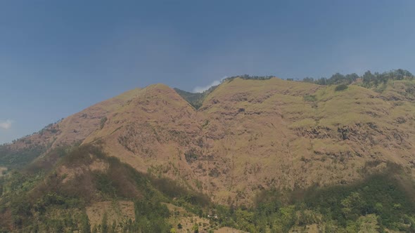 Mountain Landscape Farmlands and Village