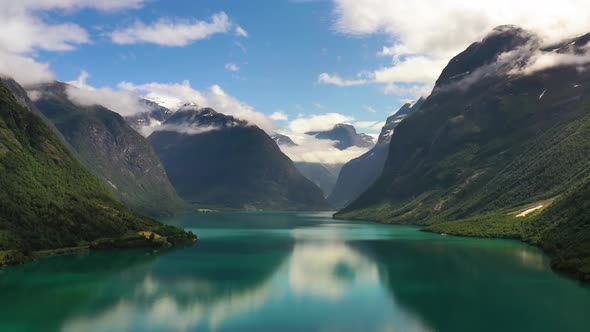 Beautiful Nature Norway Natural Landscape Lovatnet Lake