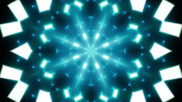 VJ Cyan Light Kaleido Background Loop 01