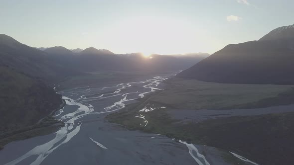 Sunset in mountains