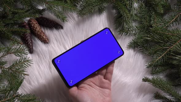 Using Smart Phone Blue Screan - Winter Mood - 4K