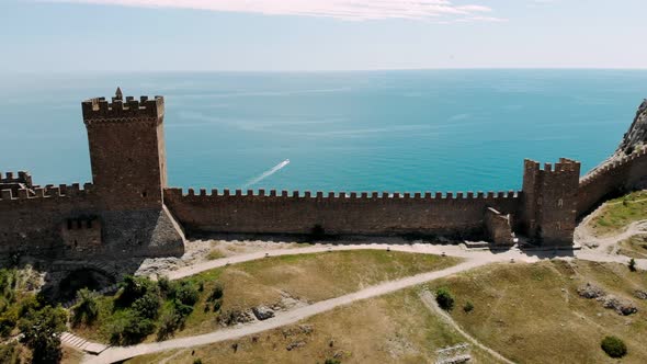 Ancient Medieval Fortress on the Seashore