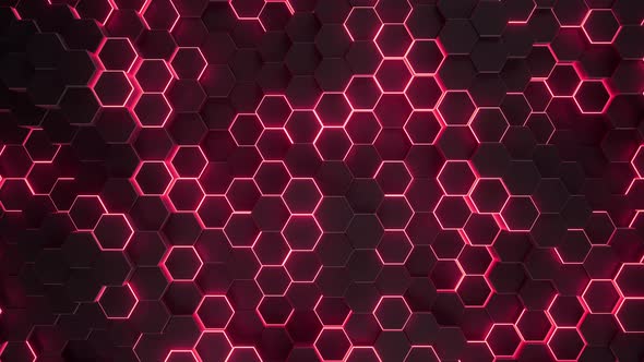 Hexagons Glowing Background 04 - 4K