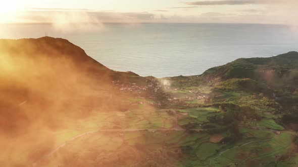 Village at Atlantic Ocean in Valley of Poco Ribeira Do Ferreiro Alagoinha