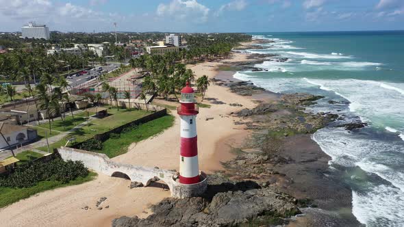 Famous Lighthouse at brazilian northeast. Salvador Bahia Brazil.