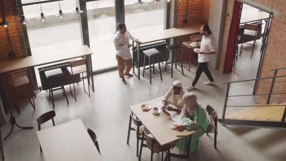 People in Cafe High-angle