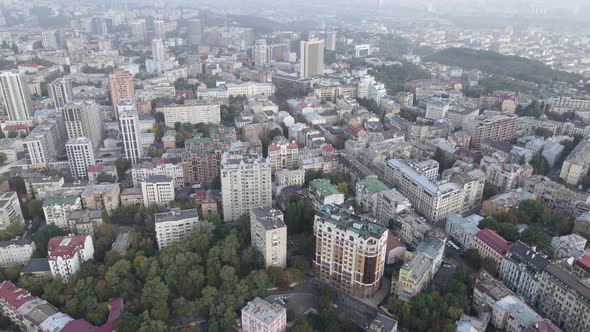 Cityscape of Kyiv, Ukraine. Aerial View, Slow Motion