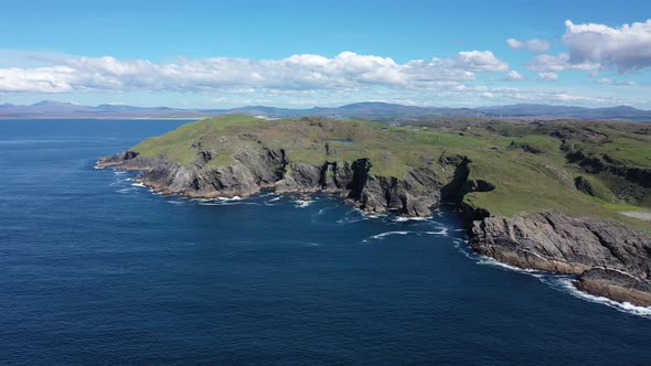 Aerial View of Dunmore Head with Portnoo and Inishkeel Island in County Donegal - Ireland