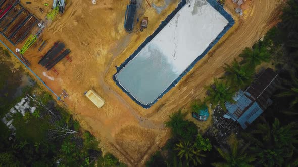 Cinematic Drone Shot of Onshore Drilling and Workover Rig structure and Rig equipment for oil explor