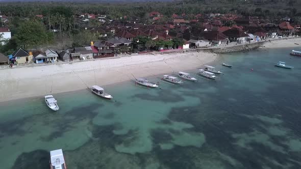 Calmer aerial view flight panorama overview drone footage of a dream beach with crystal clear turquo