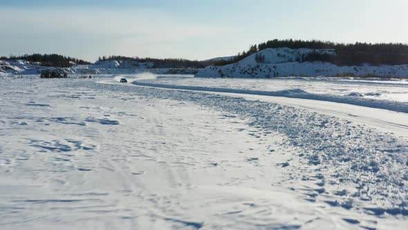 Ice Rally Racing in Winter