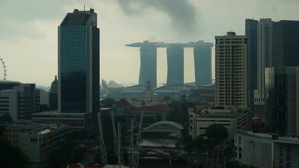 Time lapse of Building in Singapore city