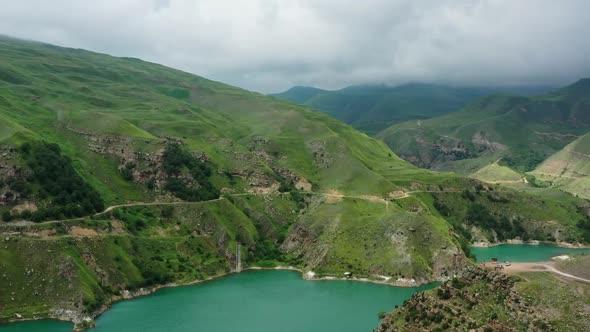 Lake Gizhgit in the Caucasus Mountains