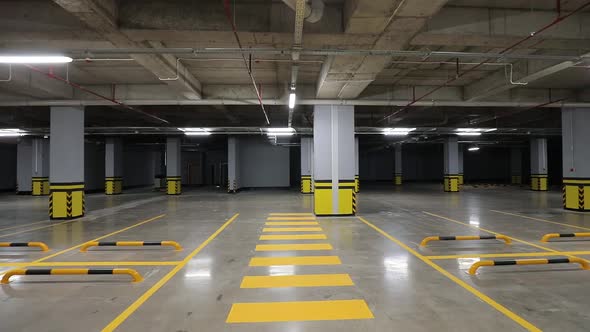 moving in underground parking interior
