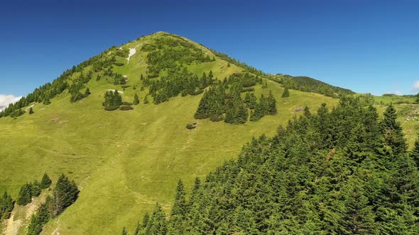 Mountains and hills on a summer day