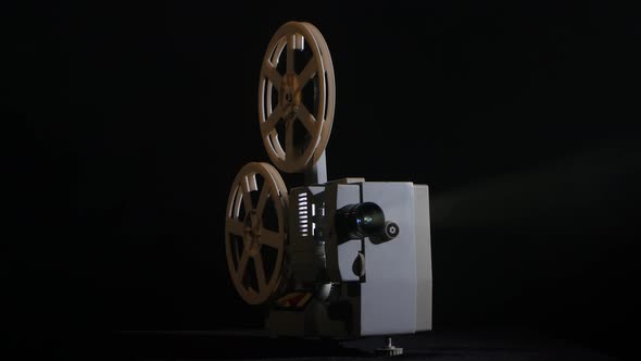 In the Studio Shows Movie in a Projector. Black Background