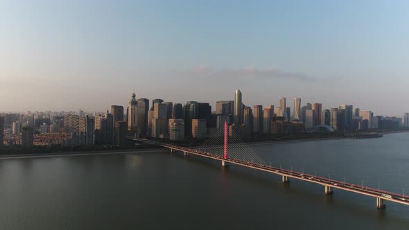 Panoramic  city skyline in hangzhou china