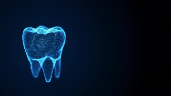 Isolated Rotating Tooth Costructed with Glowing Points