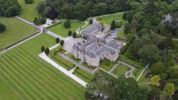 Muckross house and gardens ring of Kerry Ireland drone aerial view