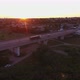 Aerial Shot of a Long Bridge Over the Dnipro at a Splendid Sunset in Summer - VideoHive Item for Sale