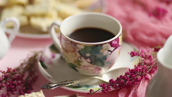 Delicious Dessert on Pink Background