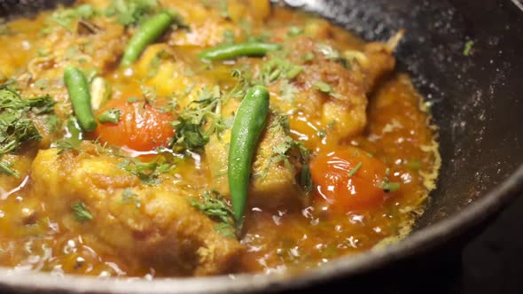 Close Up of Homemade Indian Curry Fish