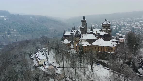 Braunfels Castle in winter, Hesse, Germany