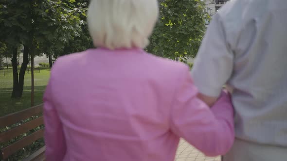 Two Adorable Mature Couples Meet in the Park