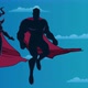 Superhero Couple Flying in Sky Silhouette - VideoHive Item for Sale