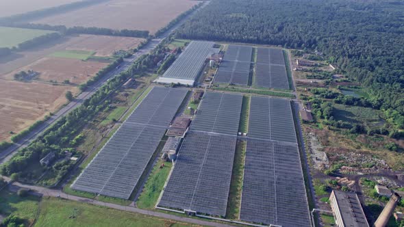 View From Above on Greenhouses for Growing Vegetables and Fruits