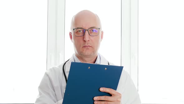 Doctor in White Coat Writing on Clip Board While Medical Checkup in Hospital