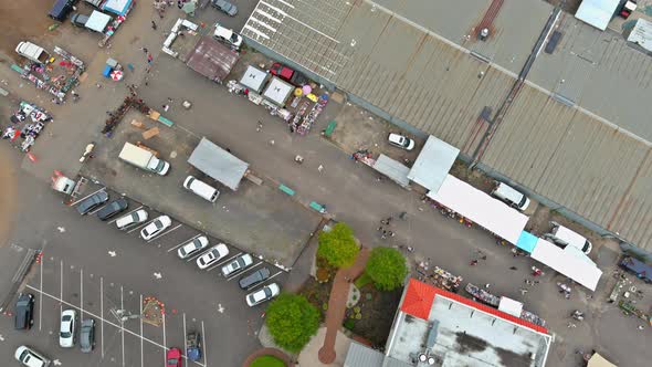 Aerial View a Flea Market Full in Englishtown New Jersey USA