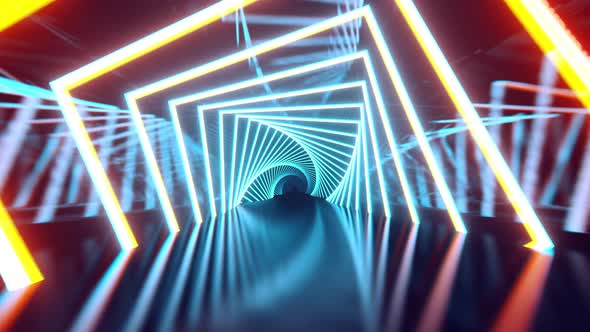 Neon White Light VJ Loop Background 4K