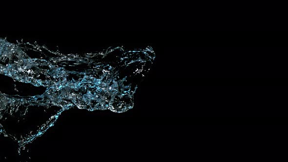 Super Slow Motion Shot of Water Splash on Black Background at 1000Fps