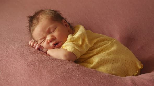 Adorable Newborn Baby Sleeping