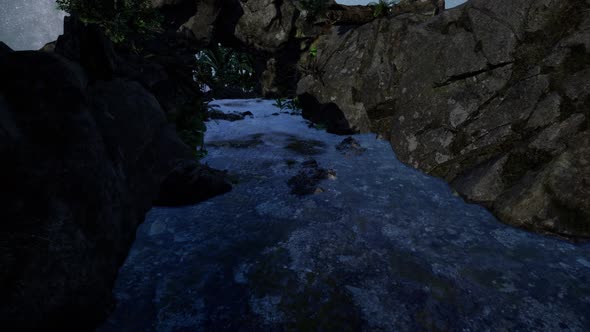 Milky Way Galaxy Over Sandstone Canyon Walls alt