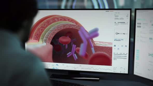 Patient Bloodstream Examination By Medical Microscopic Analysis Program