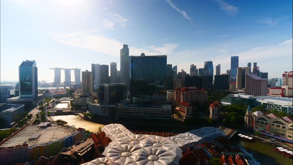 Time lapse of Building in Singapore city